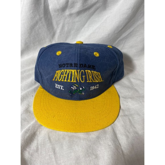 NWT Notre Dame Fightng Irish snapback Hat Yellow Blue - Picture 1 of 2